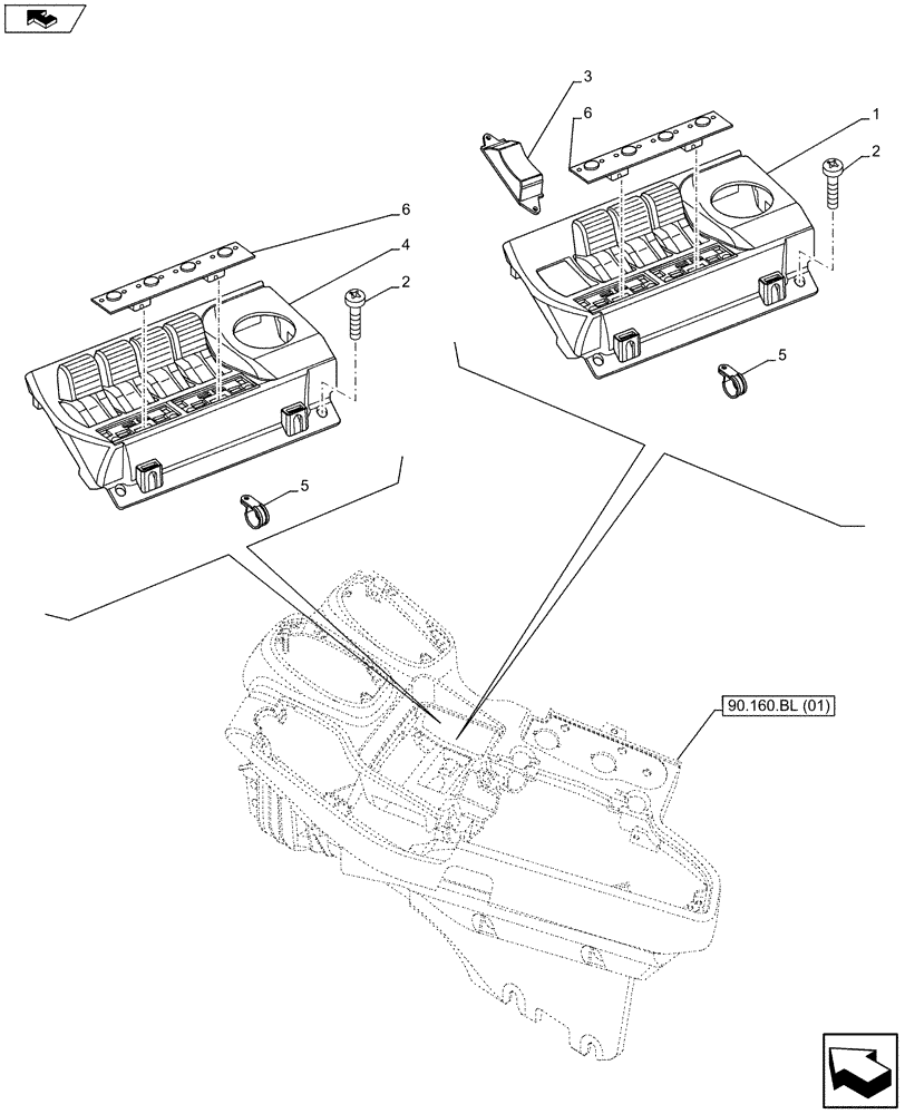 Схема запчастей Case IH MAXXUM 110 - (55.512.CL[01]) - VAR - 396844, 743686 - REMOTE CONTROL VALVE (3 LEVER) (55) - ELECTRICAL SYSTEMS