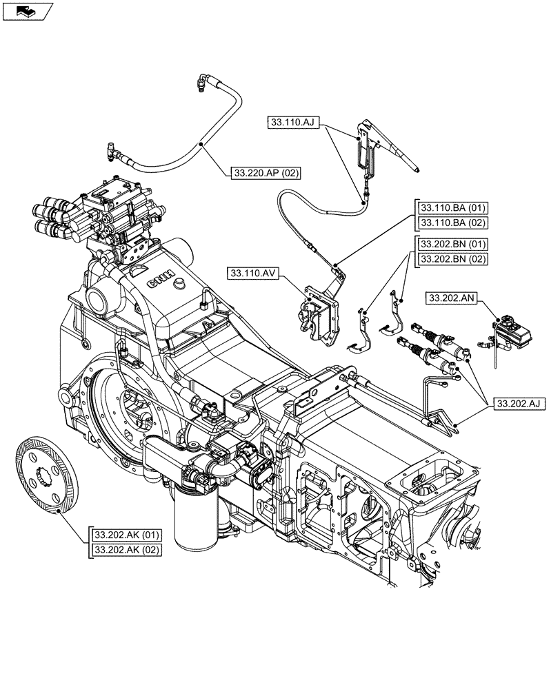Схема запчастей Case IH MAXXUM 110 - (00.000.33) - PICTORIAL INDEX - BRAKES & CONTROLS (00) - GENERAL & PICTORIAL INDEX