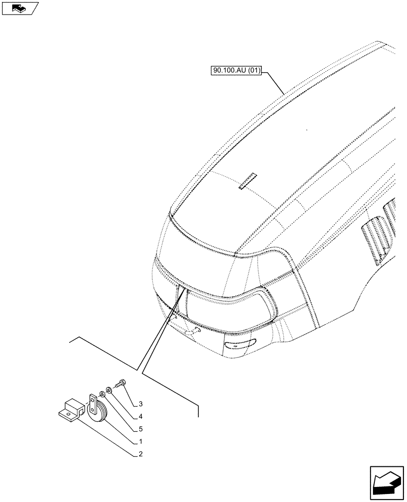 Схема запчастей Case IH MAXXUM 120 - (55.408.AG) - VAR - 390283 - HORN (55) - ELECTRICAL SYSTEMS