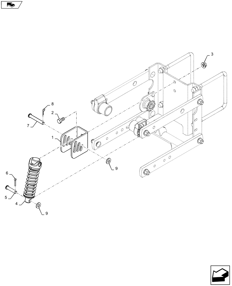 Схема запчастей Case IH 1235 - (79.105.AI[02]) - MECHANICAL DOWN PRESSURE EXTENDED LINK 20,24" (79) - PLANTING