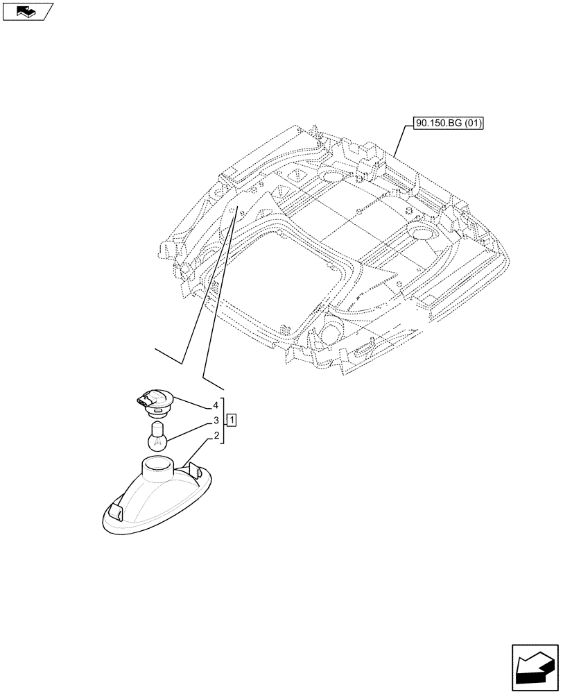 Схема запчастей Case IH MAXXUM 120 - (55.514.AA[04]) - VAR - 335789, 392500, 743729, 743730, 743731 - TAIL LIGHT (55) - ELECTRICAL SYSTEMS