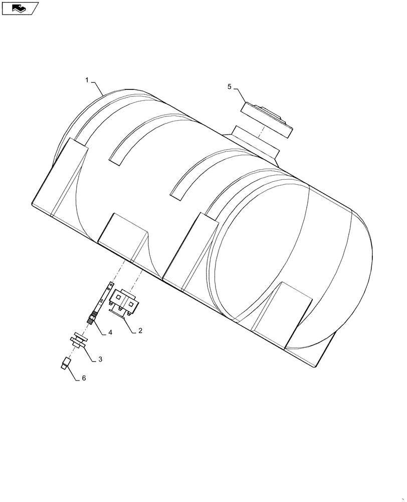 Схема запчастей Case IH 1245 - (63.100.AF[02]) - LIQUID FERTILZER BULK TANK 200 GALLON FOR 12/30 (63) - CHEMICAL APPLICATORS