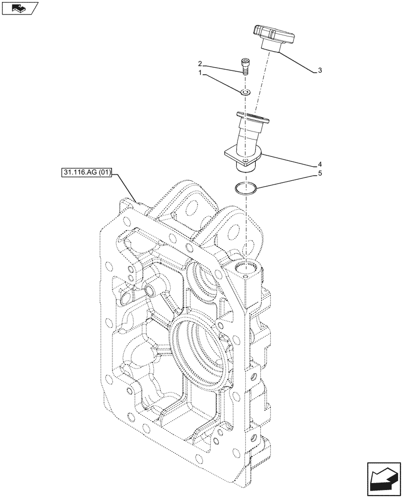 Схема запчастей Case IH MAXXUM 120 - (31.116.AG[02]) - VAR - 332801, 332805, 335788, 390801, 744740 - POWER TAKE OFF (PTO) - OIL, FILTER (31) - IMPLEMENT POWER TAKE OFF