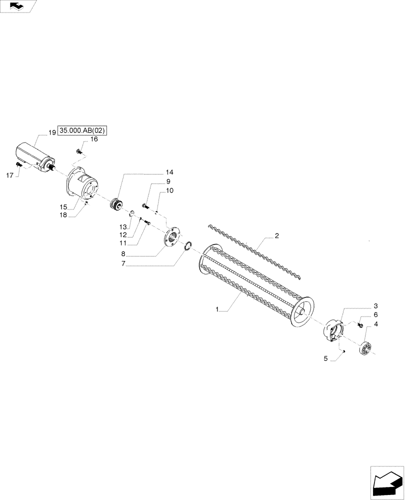 Схема запчастей Case IH A8800 - (60.390.AA[04]) - ROLLER, LOWER (E) (60) - PRODUCT FEEDING