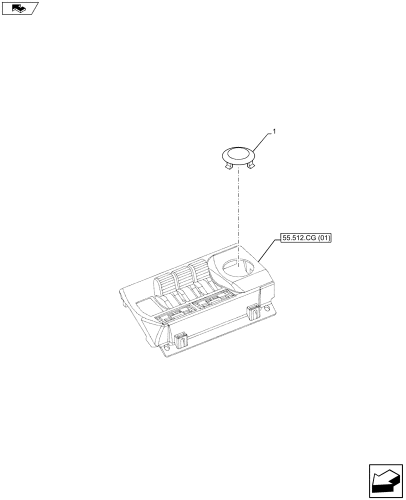 Схема запчастей Case IH MAXXUM 120 - (55.512.CL[03]) - VAR - 394782 - ARMREST, CONTROL, UNIT, COVER (55) - ELECTRICAL SYSTEMS