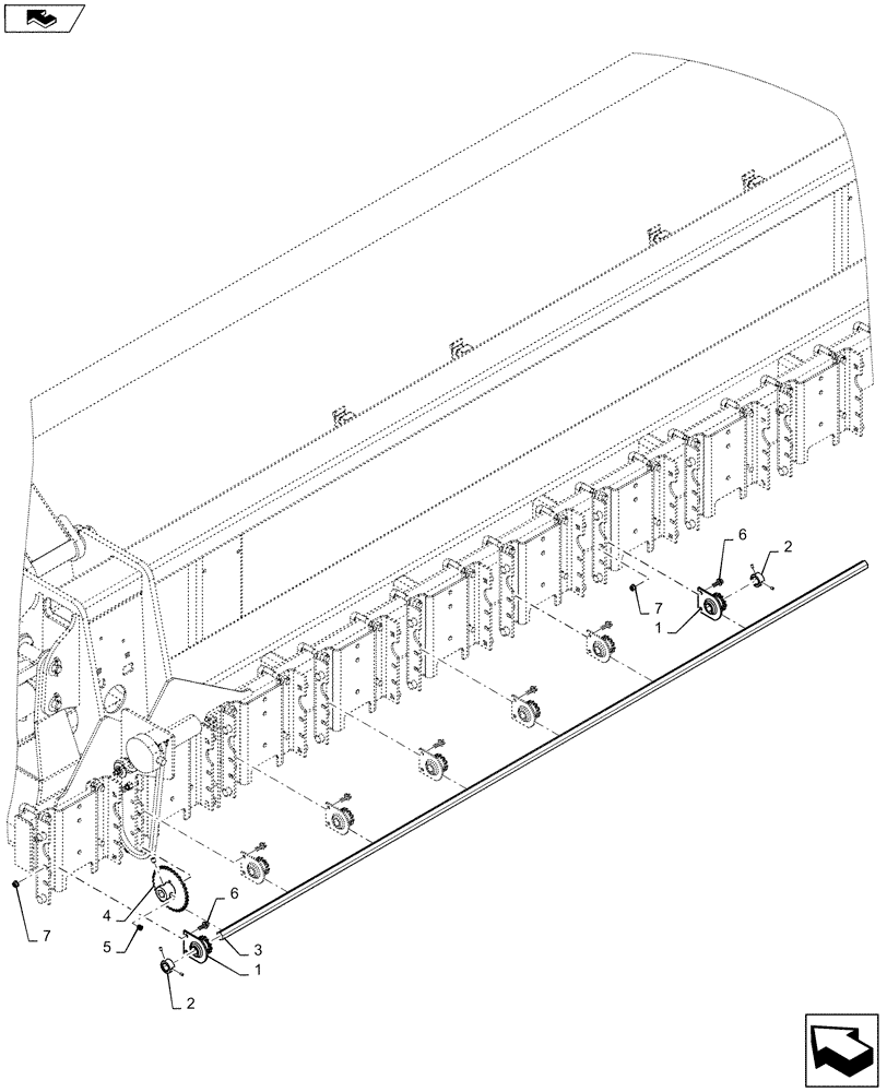 Схема запчастей Case IH 1245 - (61.901.AF[02]) - METER DRIVE SHAFT FOR 30" SPLIT ROW 12/23 (61) - METERING SYSTEM