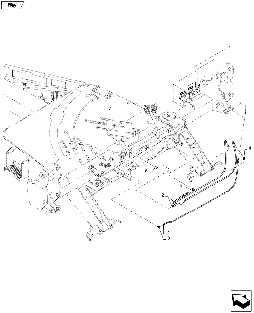 Схема запчастей Case IH 1245 - (35.560.AA[02]) - HYDRAULICS ROTATING BAR (35) - HYDRAULIC SYSTEMS