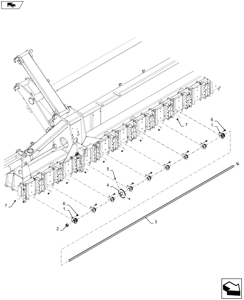 Схема запчастей Case IH 1245 - (61.901.AF[03]) - METER DRIVE SHAFT FOR 30" SPLIT ROW 16/31 (61) - METERING SYSTEM