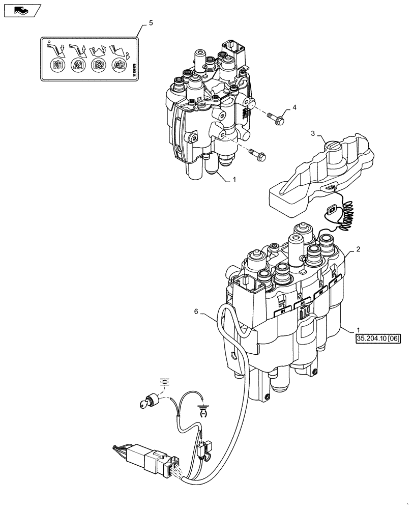 Схема запчастей Case IH L580 - (35.204.BJ[01]) - VAR - 713640006 - ERGODRIVE LCS OPEN CENTER - FARMALL 110A, 120A, 125A, 140A (35) - HYDRAULIC SYSTEMS