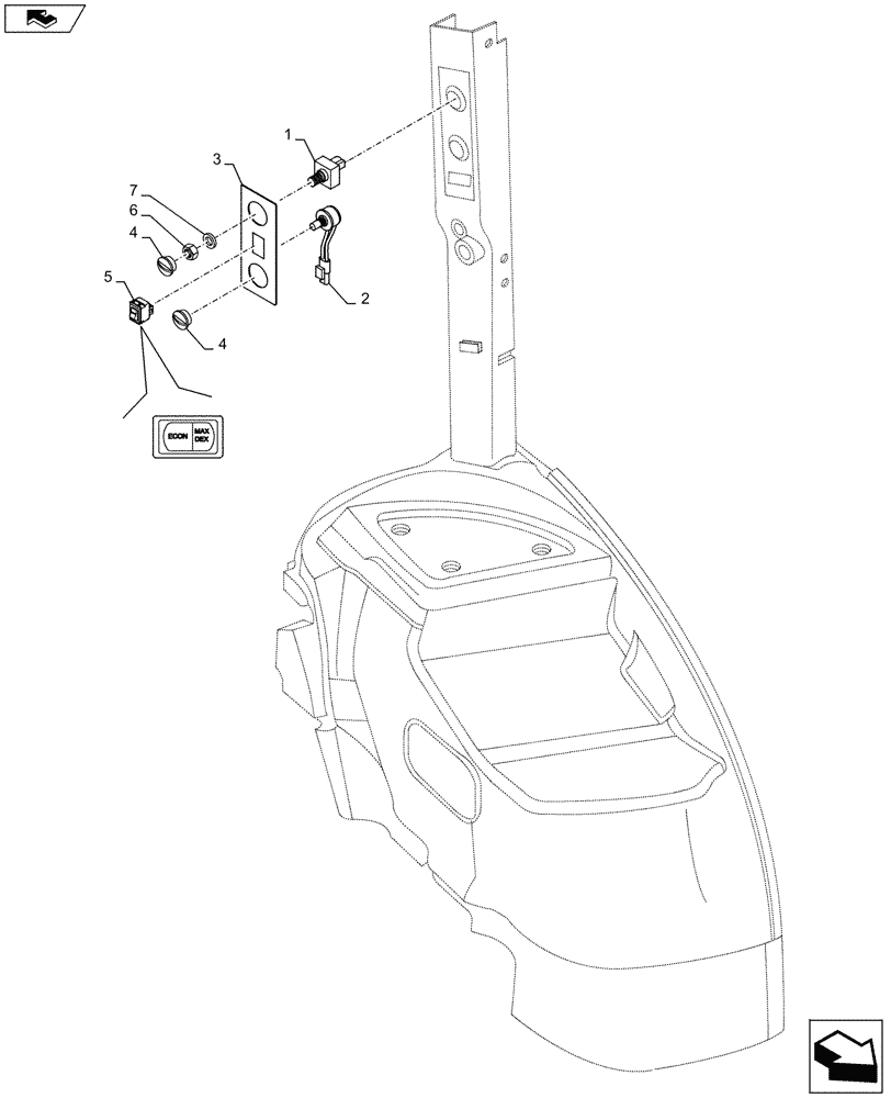 Схема запчастей Case IH MAXXUM 115 - (55.051.AD) - VAR - 330643 - AIR CONDITIONING WITH ATC, CONTROLS (55) - ELECTRICAL SYSTEMS