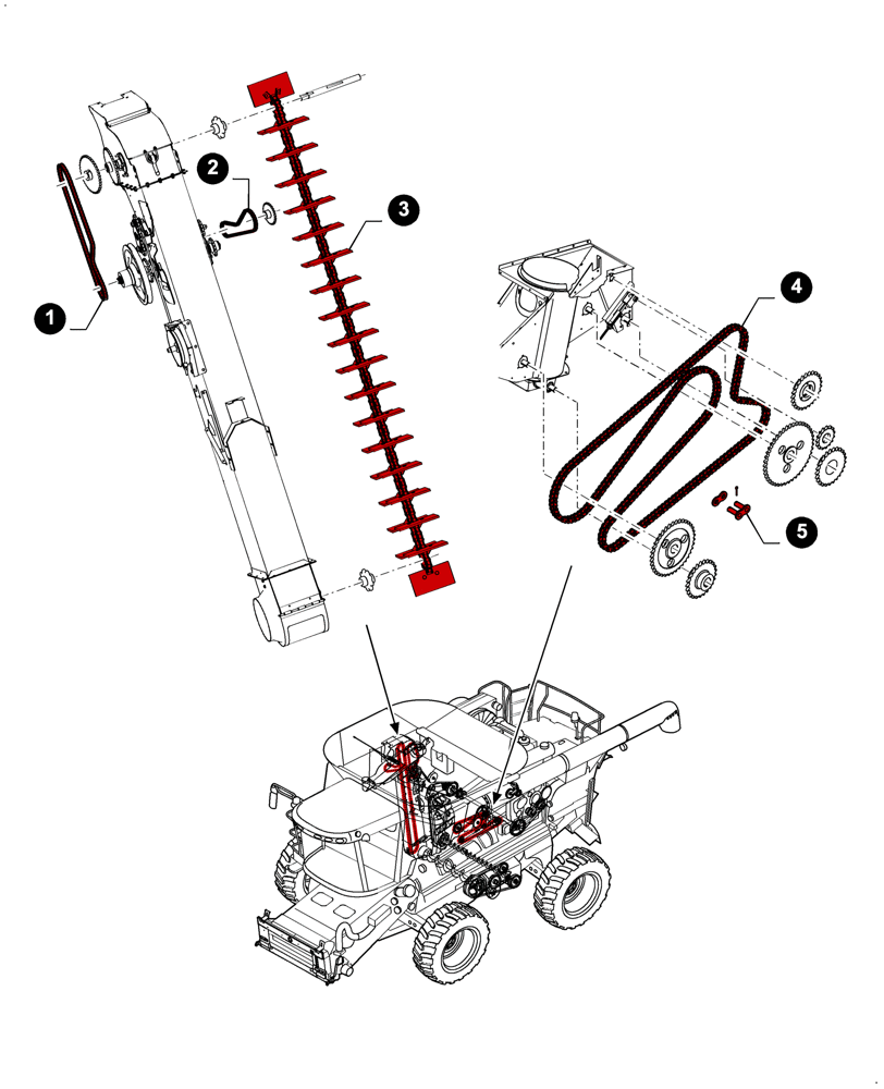 Схема запчастей Case IH 7230 - (05.100.04[J04]) - 7230 8230 9230 - MAINTENANCE PARTS, CHAINS (05) - SERVICE & MAINTENANCE