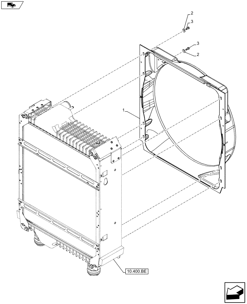 Схема запчастей Case IH MAXXUM 110 - (10.400.BF[03]) - VAR - 335822, 391189 - RADIATOR FAN SHROUD (10) - ENGINE