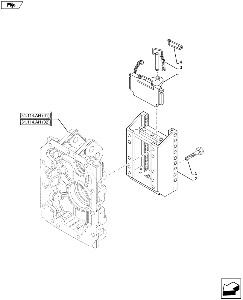 Схема запчастей Case IH MAXXUM 130 - (37.100.AF[04]) - VAR - 331954 - TOW HITCH (37) - HITCHES, DRAWBARS & IMPLEMENT COUPLINGS