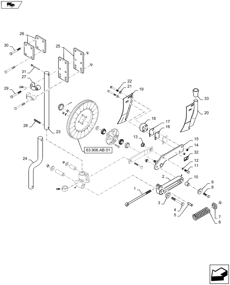 Схема запчастей Case IH 1245 - (63.906.AB[02]) - FERTILIZER COULTER KNIFE (63) - CHEMICAL APPLICATORS