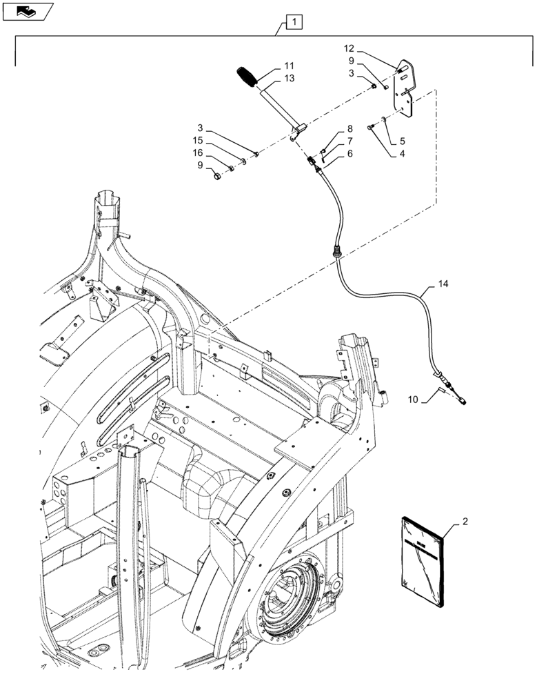 Схема запчастей Case IH MAXXUM 125 - (88.100.37[06]) - DIA KIT - AUTOMATIC PICK UP HITCH WITH SWINGING DRAWBAR - CONTROL LEVER (88) - ACCESSORIES