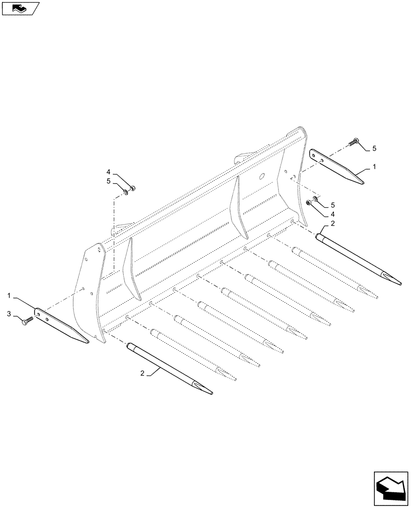 Схема запчастей Case IH L735 - (82.300.AQ[08]) - VAR - 717439006 - 67" 9 TINE MANURE FORK EURO STYLE (82) - FRONT LOADER & BUCKET