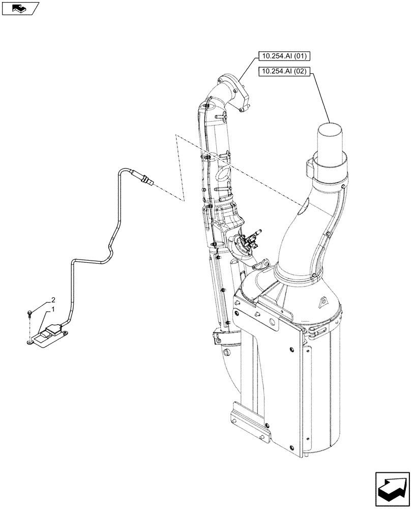 Схема запчастей Case IH MAXXUM 120 - (55.988.AG) - VAR 390158 - NOX SENSOR (55) - ELECTRICAL SYSTEMS