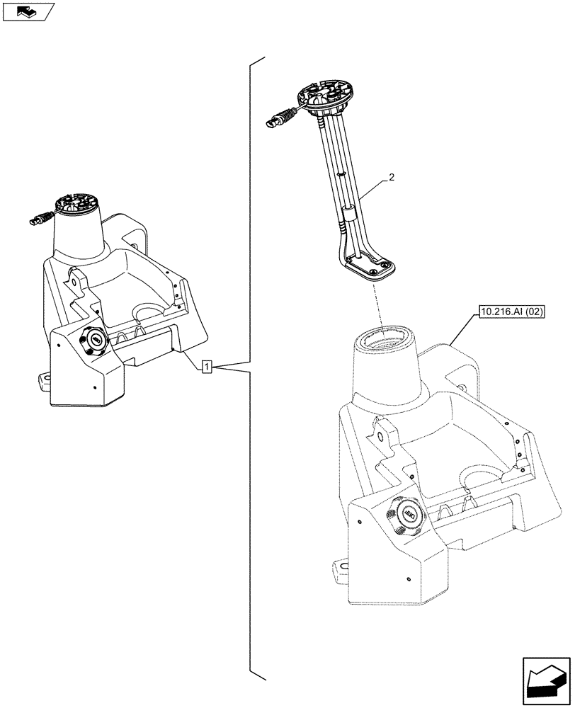 Схема запчастей Case IH MAXXUM 130 - (55.011.AC[01]) - VAR - 330142, 390142 - FUEL TANK, SENDER UNIT (55) - ELECTRICAL SYSTEMS