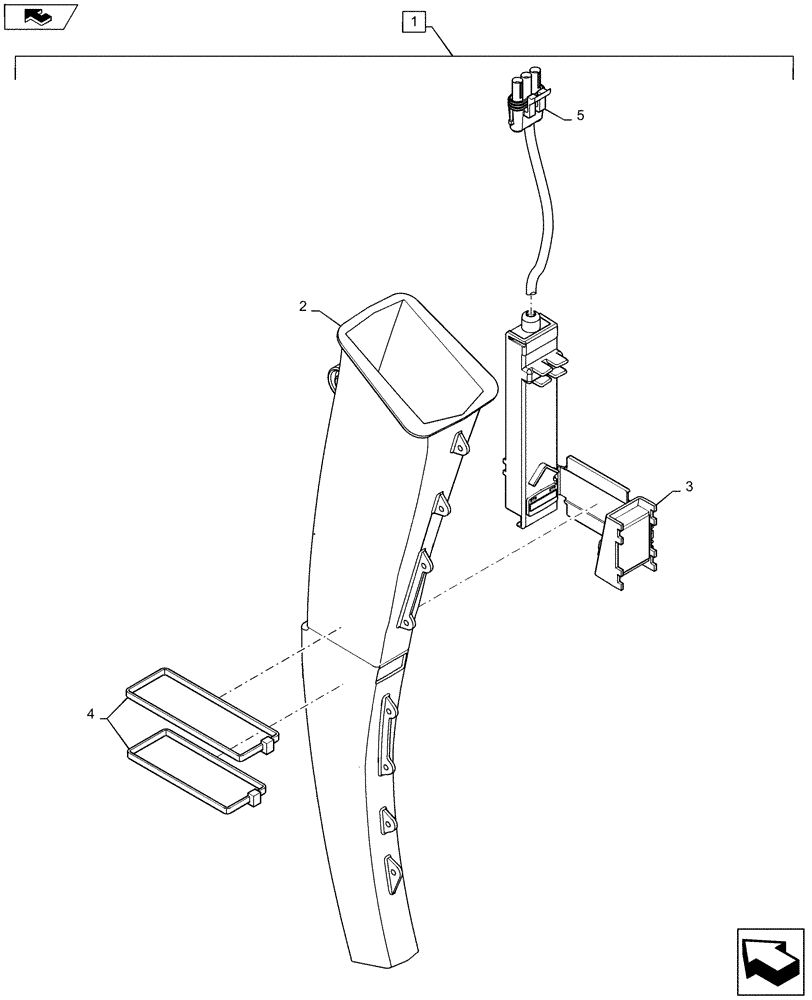 Схема запчастей Case IH 1265 - (55.636.AD[02]) - AFS SEED SENSOR AND SEED TUBE (55) - ELECTRICAL SYSTEMS