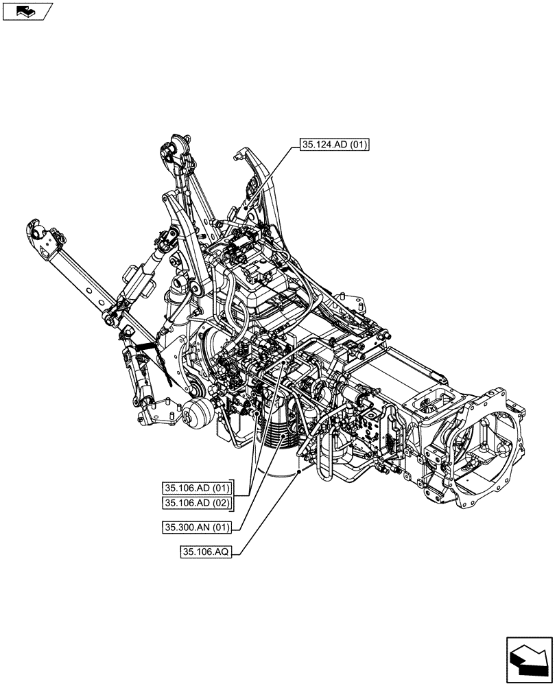 Схема запчастей Case IH MAXXUM 110 - (00.000.35[01]) - PICTORIAL INDEX - HYDRAULIC SYSTEMS (00) - GENERAL & PICTORIAL INDEX