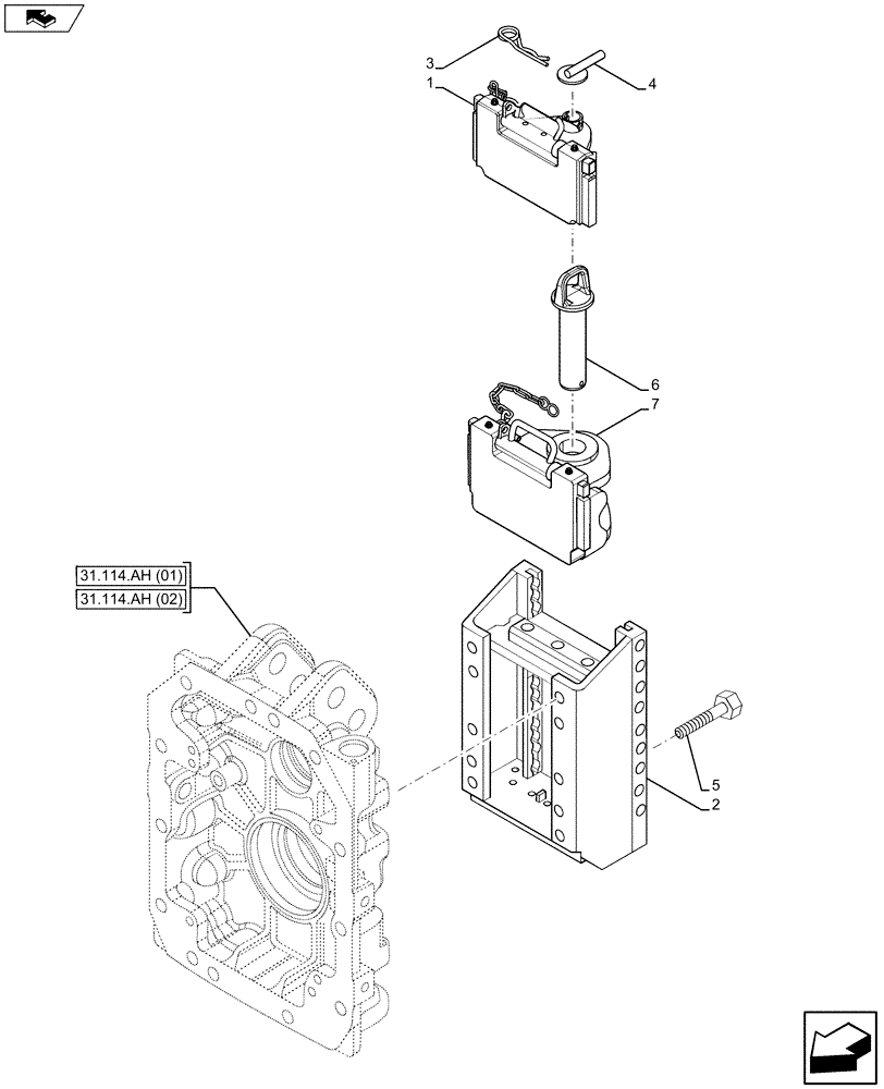 Схема запчастей Case IH MAXXUM 110 - (37.100.AF[03]) - VAR - 332954 - TOW HITCH (37) - HITCHES, DRAWBARS & IMPLEMENT COUPLINGS