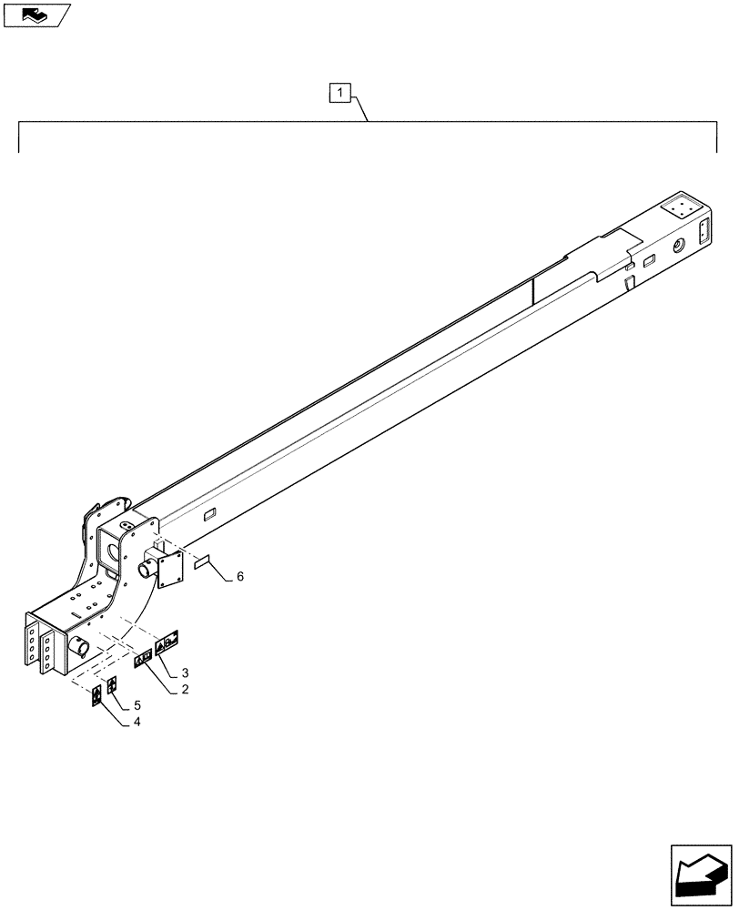 Схема запчастей Case IH 1245 - (39.110.AM[07]) - HITCH FOR 12/30 (39) - FRAMES AND BALLASTING