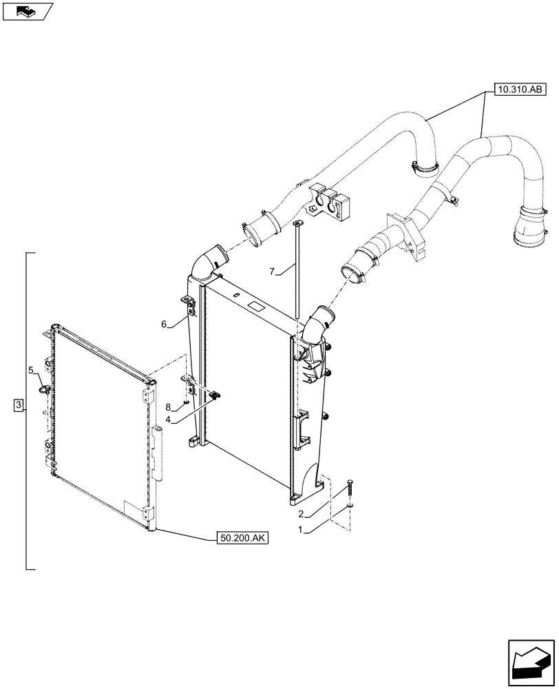 Схема запчастей Case IH MAXXUM 110 - (10.310.AA) - VAR - 390158 - AIRCOOLER (10) - ENGINE