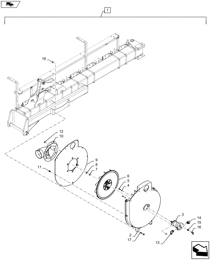 Схема запчастей Case IH 1245 - (79.103.AB[01]) - VACUUM FAN FOR 24/20, 30" SPLIT ROW 12/23, 30" SPLIT ROW 16/30 (79) - PLANTING