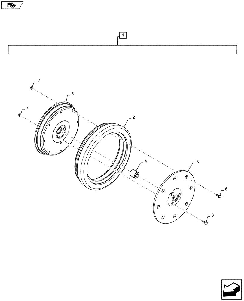 Схема запчастей Case IH 1245 - (79.105.AA[04]) - NARROW GAUGE WHEEL 2.75 X 16 (79) - PLANTING