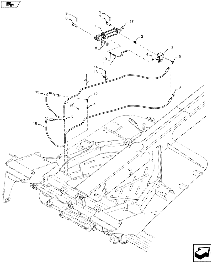 Схема запчастей Case IH 1245 - (35.747.AE[03]) - LIQUID FERTILIZER COULTER BAR HYDRAULICS (35) - HYDRAULIC SYSTEMS