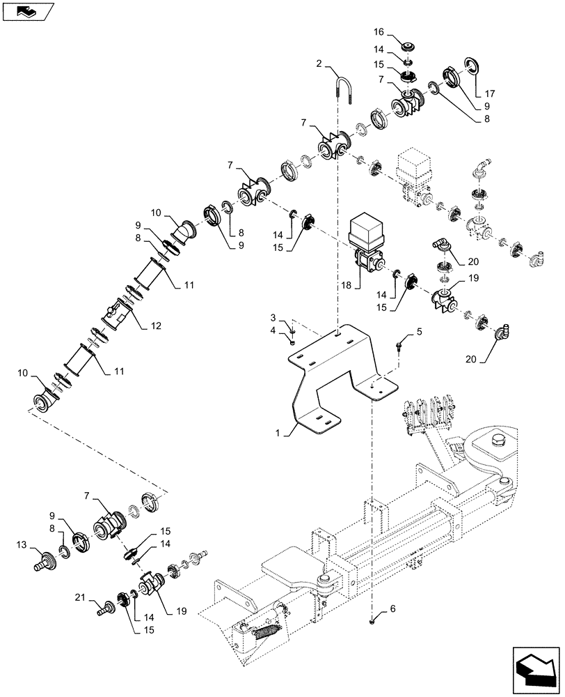 Схема запчастей Case IH 1245 - (63.100.AA[04]) - LIQUID FERTILIZER VALVE 2 SECTION BULK TANK FOR 12/30,16/30 (63) - CHEMICAL APPLICATORS