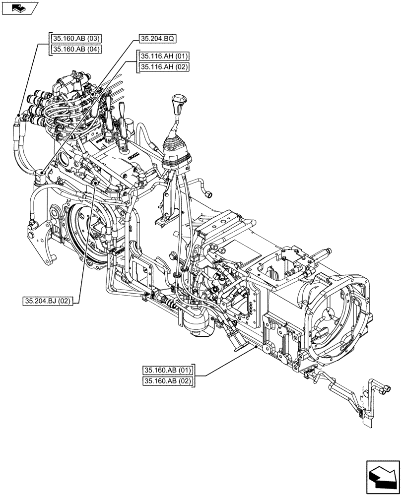 Схема запчастей Case IH MAXXUM 110 - (00.000.35[02]) - PICTORIAL INDEX - HYDRAULIC SYSTEMS (00) - GENERAL & PICTORIAL INDEX