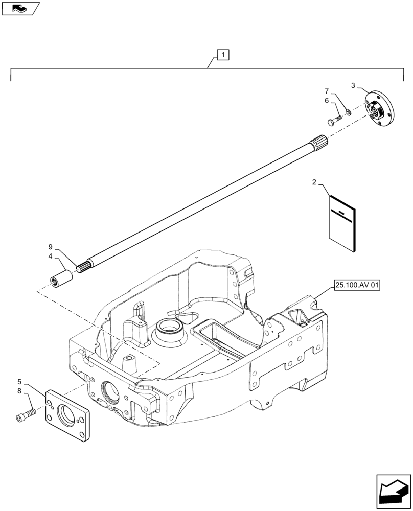 Схема запчастей Case IH MAXXUM 125 - (88.100.31[02]) - DIA KIT - DRIVESHAFT FOR HYDRAULIC PUMP (88) - ACCESSORIES