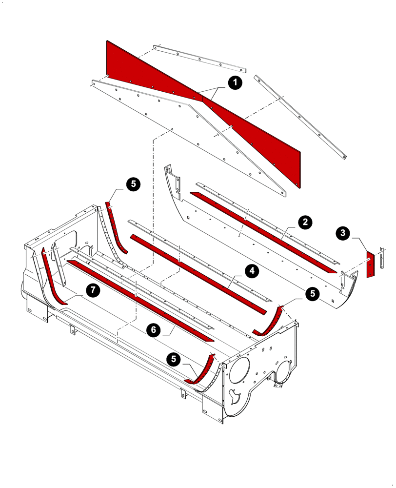 Схема запчастей Case IH 8230 - (05.100.04[J16]) - 7230 8230 9230 - MAINTENANCE PARTS, SELF-LEVELLING AUGER HOUSING (05) - SERVICE & MAINTENANCE