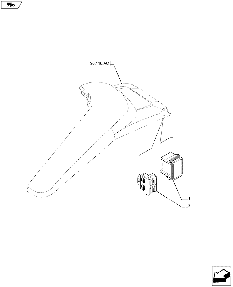 Схема запчастей Case IH MAXXUM 110 - (55.035.AE) - VAR - 335803, 336803 - 3RD REMOTE SWITCH VALVE (55) - ELECTRICAL SYSTEMS