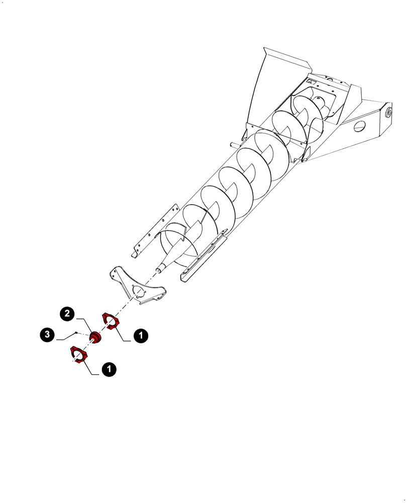 Схема запчастей Case IH 9230 - (05.100.04[J17]) - 7230 8230 9230 - MAINTENANCE PARTS, BUBBLE-UP AUGER (05) - SERVICE & MAINTENANCE