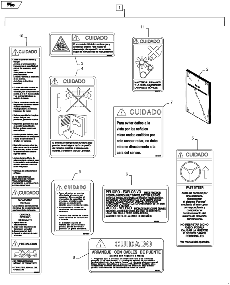 Схема запчастей Case IH MAXXUM 120 - (88.100.90[17]) - DIA KIT - SPANISH DECAL KIT - NORTH AMERICA VERSION (88) - ACCESSORIES