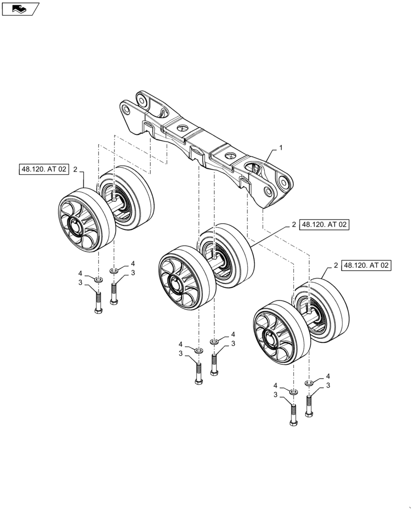 Схема запчастей Case IH STEIGER 400 - (48.130.AN[02]) - TRACK ASSY - UNDERCARRIAGE ASSY - 16" THRU 24" NARROW WHEEL (48) - TRACKS & TRACK SUSPENSION