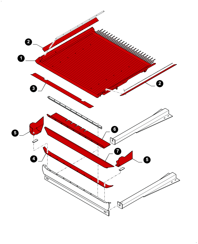 Схема запчастей Case IH 9230 - (05.100.04[J13]) - 7230 8230 9230 - MAINTENANCE PARTS, GRAIN PAN (05) - SERVICE & MAINTENANCE