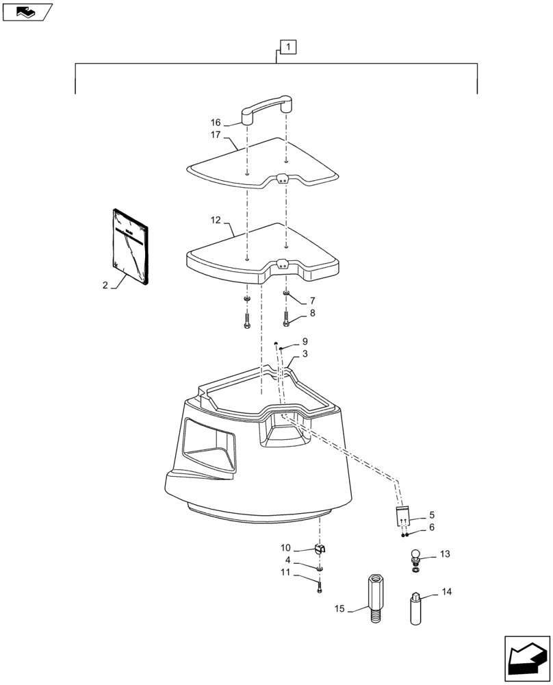 Схема запчастей Case IH MAXXUM 125 - (88.100.90[13]) - DIA KIT - REAR CORNER STORAGE BOX (88) - ACCESSORIES