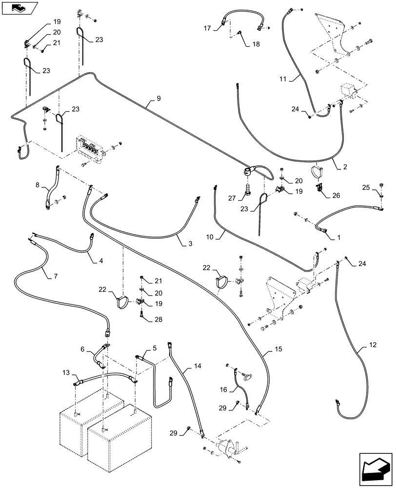 Схема запчастей Case IH 2240 - (55.302.AV[01]) - BATTERY CABLES (55) - ELECTRICAL SYSTEMS