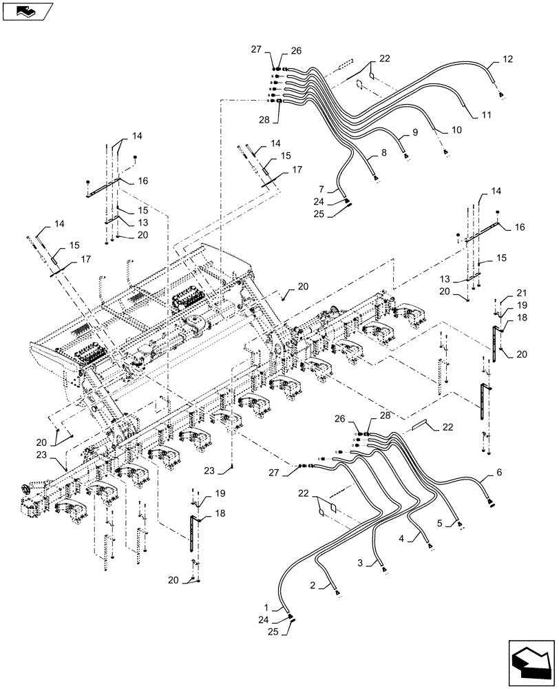 Схема запчастей Case IH 1245 - (79.904.AA[06]) - BULK FILL AIR HOSES FOR 12/30 (79) - PLANTING