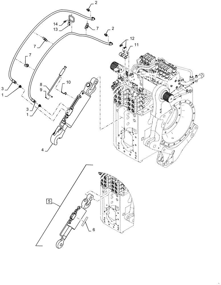 Схема запчастей Case IH MAGNUM 2654 - (35.124.AD[01]) - VAR - 429398 - HYDRAULIC TOP LINK ASSEMBLY- BALL & CLAW (35) - HYDRAULIC SYSTEMS