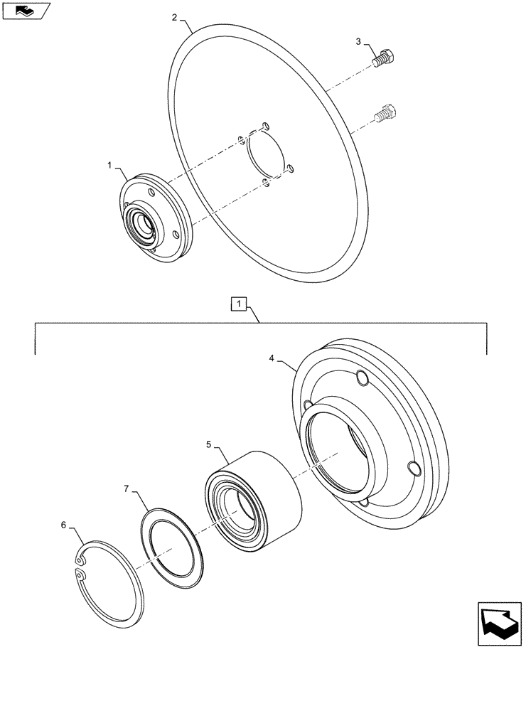 Схема запчастей Case IH 500 - (75.200.AA[03]) - OPENING DISK AND HUB (75) - SOIL PREPARATION