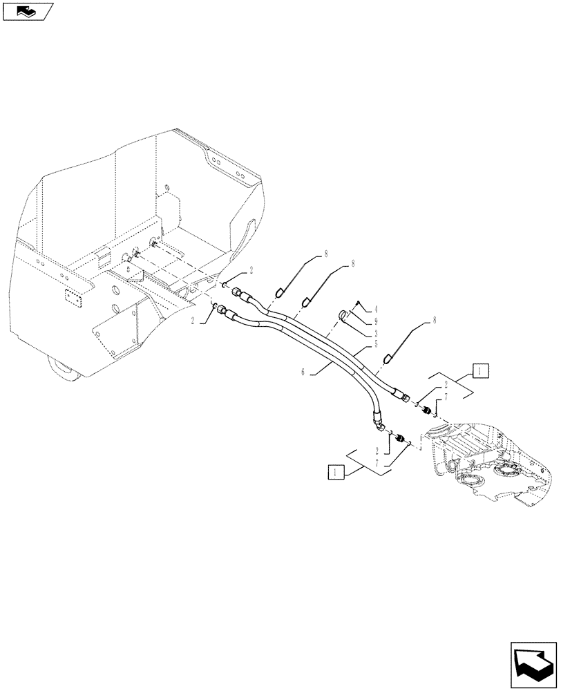 Схема запчастей Case IH TITAN 3030 - (21.100.02) - COOLER LINES, TRANSMISSION (21) - TRANSMISSION