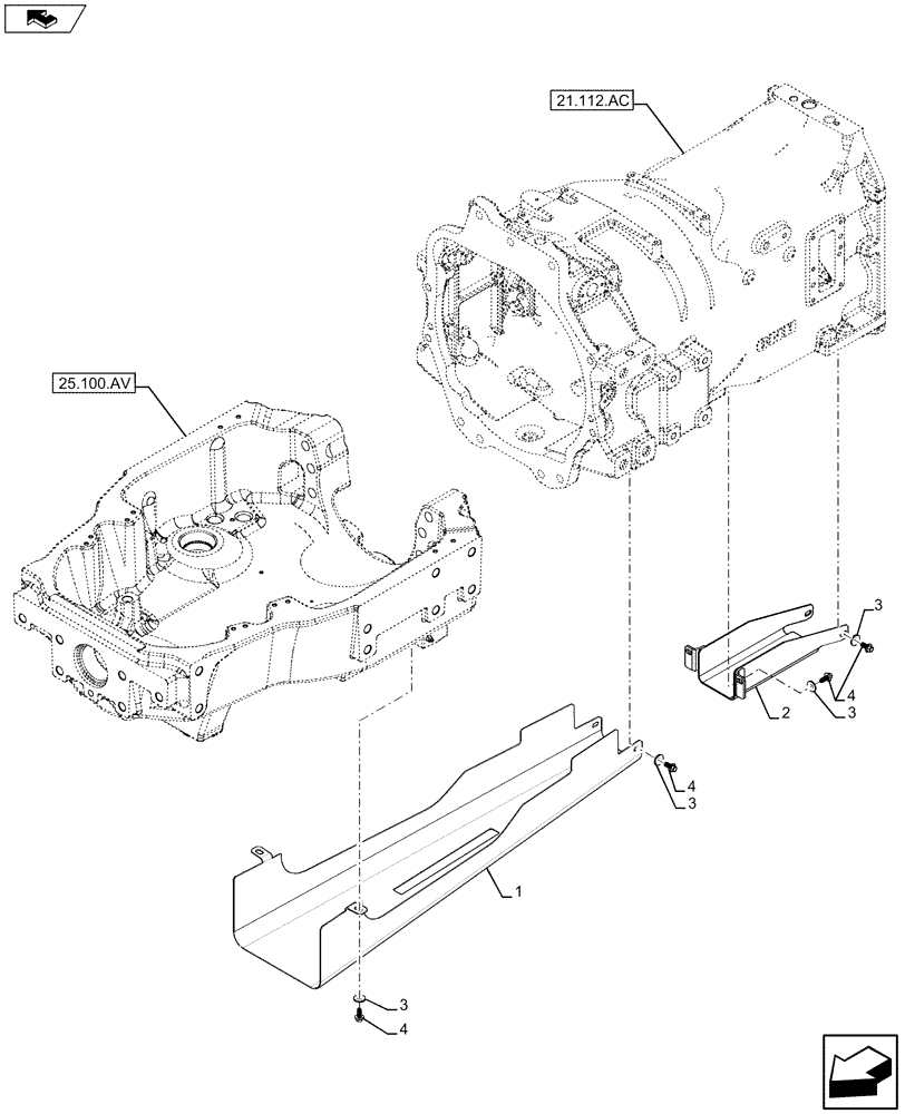 Схема запчастей Case IH MAXXUM 120 - (23.314.AG[02]) - VAR - 334294, 390201 - DRIVE SHAFT, COVERS (23) - FOUR WHEEL DRIVE SYSTEM