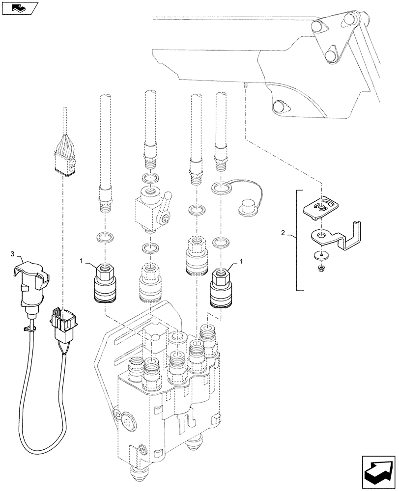 Схема запчастей Case IH L735 - (35.310.AP[10]) - VAR - 713632006 - CONVERSION KIT LCS - TO LOADER OLD VALVE (35) - HYDRAULIC SYSTEMS