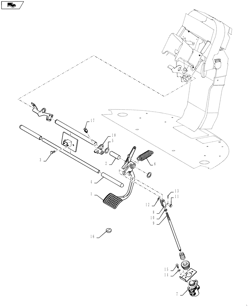 Схема запчастей Case IH 4420 - (01-053) - PARK BRAKE GROUP Cab Interior