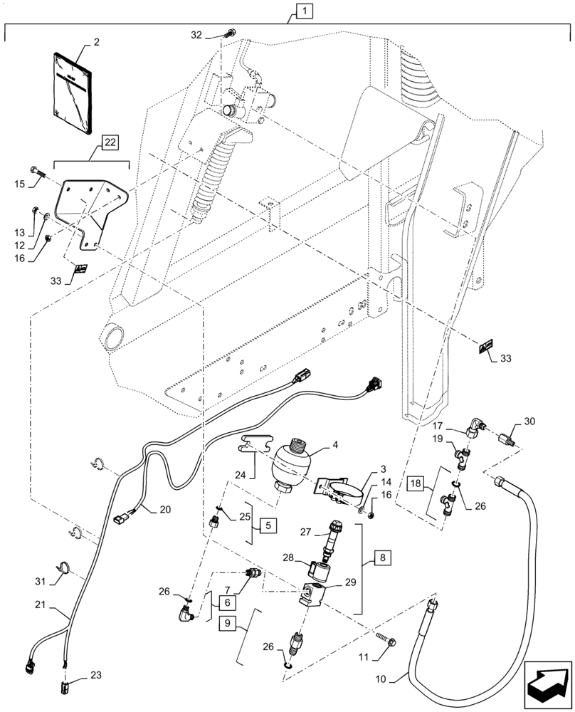 Схема запчастей Case IH RB465 - (88.100.35[04]) - VAR - 439062 - DIA KIT, DENSITY HYDRAULIC SYSTEM PRECHARGE, M.Y. 2015 AND PRIOR (88) - ACCESSORIES