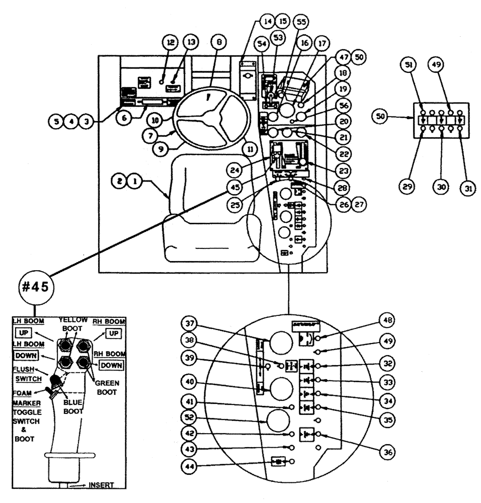 Схема запчастей Case IH TYLER - (01-004) - CONTROLS-CAB INTERIOR Cab Interior